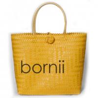 "bornii" classy handmade, hand-woven shopping bag (Yellow)