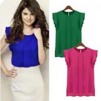 Women Summer Short Sleeve Chiffon Blouse